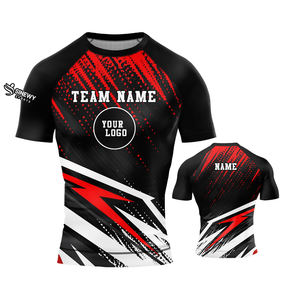 Ventes en gros de t-shirts de sport à manches courtes avec logo personnalisé imprimé, extensible, pour la natation - Product Image 6