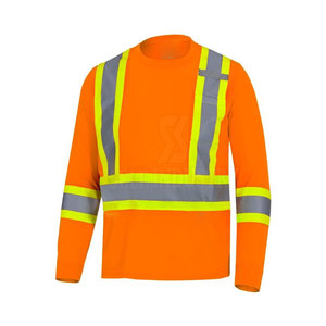 Le design le plus populaire T-shirt de sécurité à manches longues personnalisé de la meilleure qualité T-shirt à manches longues haute visibilité - Product Image 1