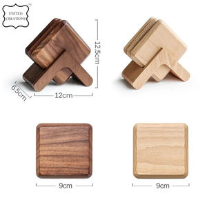 High Quality Blank Wooden coaster <b>Bamboo</b> coaster Wholesale Top Quality Customize Square Round Wood Coaster - Product Image 2