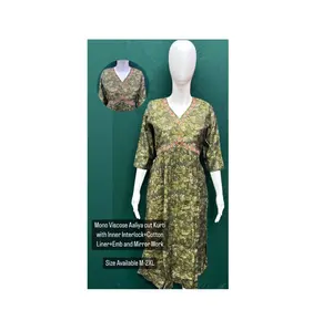 OEM Service Custom Design Womens Viscose Long Kurti for Daily Wear Use from Indian Exporter and Manufacturer