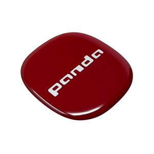 Cappucci centrali ruota rossa 3D per Fiat Panda 52 mm di diametro cromato e finitura ABS pezzo unico - Product Image 3