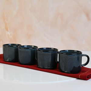 Tazas de Té de Porcelana Fina Azul Oscuro Hechas a Mano, Modernas, 6.7 oz, 200 ml, Premium, Venta al Por Mayor, Alta Calidad - Product Image 3