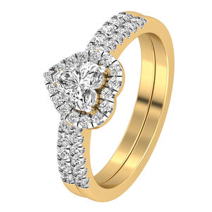 Bague de mariage en or massif 18 carats pour femme, taille coeur, diamant cultivé en laboratoire 1.64 Cts VS Clarity EF Color IGI Certified Luxury - Product Image 1