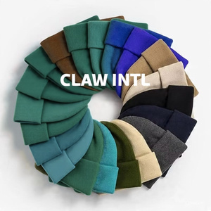 Chapeaux en tricot OEM de haute qualité à revers pour femmes Bonnet en tricot unisexe Chapeaux d'hiver personnalisés pour hommes Casquette en tricot à logo personnalisé - Product Image 2