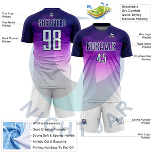 Ensemble de maillot et short de football personnalisé par sublimation pour hommes, respirant, séchage rapide, 100 % polyester, vêtements de sport - Product Image 3