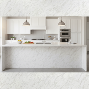 Oem bán buôn đánh bóng <span class=keywords><strong>calacatta</strong></span> vàng trắng tĩnh mạch nhân tạo thạch anh lớn slab hiện đại bền thạch anh Countertop bảng Top nhà bếp - Product Image 4