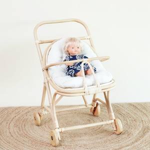Petit rotin landau poussette pour poupées naturel enfant bébé jouer jouets - Product Image 4