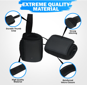 Meilleur prix – Bandes de maintien pour poignets First Fitness Industries en polyester et coton, haute qualité, extensibles, flexibles, pour une meilleure préhension et une protection des poignets – Fitness - Product Image 3