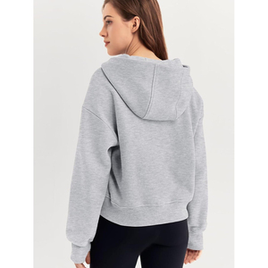 Sweat-shirt oversize tendance à demi-zip pour femme, imprimé, 100% coton, écologique, avec poches, vêtements d'automne - Product Image 3