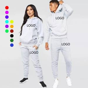 Ensemble de pantalons de survêtement à capuche personnalisés unisexe hommes femmes jogging logo de broderie personnalisé survêtement respirant - Product Image 2