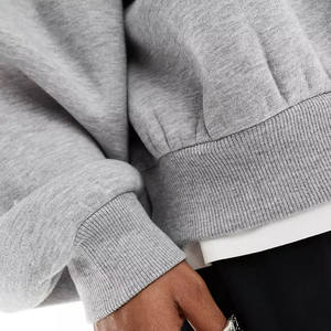 Sudaderas de Nueva Llegada, Estilo Urbano, Hombros Caídos, Tejido Grueso, 100% Algodón, Cuello Redondo, Talla Grande, para Invierno, Felpa Francesa - Product Image 3