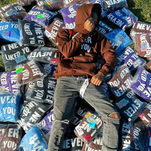 Streetwear Top Hommes Femmes Sweat À Capuche Sans String En Gros Personnalisé Pleine Impression Casual Ourlet Brut Hommes Couple Hoodies Unisexe - Product Image 3