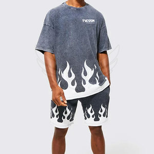 Camisetas de manga corta de alta calidad para hombre, camisetas con lavado ácido, Impresión de logotipo personalizado, camisetas con lavado ácido para hombre - Product Image 4