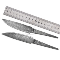 Couteau brut personnalisable Damas fait main, 192 couches, 95 mm, 58-62 HRC, épaisseur 4 mm, pour la chasse, avec manche en queue de rat, non réglable