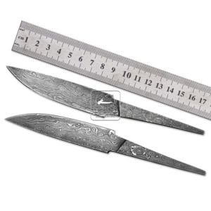 Acero de Damasco Hecho a Mano, 192 Capas, 95 mm, 58-62 HRC, 4 mm de Grosor, Hojas de Cuchillo de Bolsillo Tipo Cola de Rata para Caza, DD-BB-1644 - Product Image 6