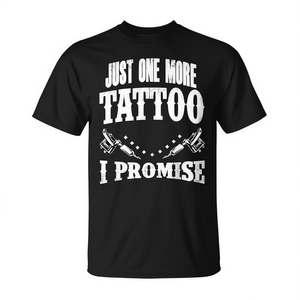 Camiseta Promocional de Color con Diseño de Tatuaje Rockabilly 'Just One More' con Promesa - Product Image 2