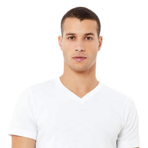 OEM Custom Unisex <b>White</b> V-Neck T-<b>Shirt</b> - 100% Airlume Cotton, 32 Single, 4.2 Oz, <b>Short</b> <b>Sleeve</b> - Product Image 4