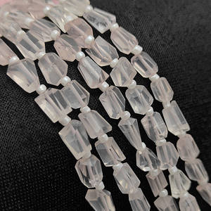 หินอัญมณีควอตซ์เหลี่ยมเพชรพลอยธรรมชาติขนาด8นิ้วลูกปัดทรงหลวมสำหรับทำเครื่องประดับจากอินเดีย - Product Image 1