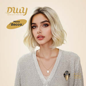 Becca-DWY High Quality Warm Blonde Curly Glueless Synthetic <b>Wig</b> Free Part Mono SkinWeft Transparent <b>Lace</b> 24 Inches Stretched - Product Image 2