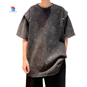 Acid <b>Wash</b> Convertible Tee Shirts Sports Fitness Long Sleeve Detachable Stone <b>Wash</b> T Shirts <b>Men</b> Jogging Convertible TShirts - Product Image 1