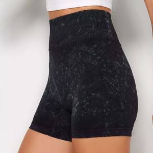 Pantalones cortos de mezclilla Vintage negros lavados con ácido de alta calidad para mujer Ropa de calle de algodón hecha a medida Diseño desgastado Señoras al por mayor - Product Image 2