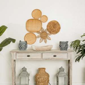 ชุดตะกร้าหวายติดผนัง6ใบตกแต่งหลากหลายรูปทรง - Product Image 3