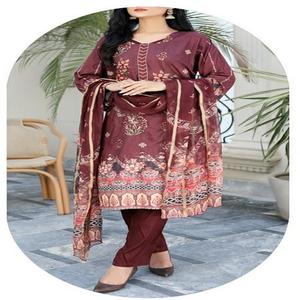 ผ้าลินินสไตล์ปากีสถาน Shalwar Kameez สำหรับผู้หญิงฤดูหนาวด้วยผ้าคุณภาพดีมาก - Product Image 1