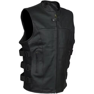 OEM ODM Service Men's Soft Leather <b>Vest</b> High Street Style Outerwear Smooth Texture Flexible Breathable Waterproof Eco-Friendly - Product Image 3