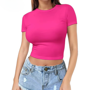 เสื้อยืดโอเวอร์ไซส์ทรงครอปสำหรับผู้ชาย พิมพ์โลโก้ OEM ได้ตามสั่ง ผ้าฝ้าย 100% น้ำหนักเบา สวมใส่สบาย ระบายอากาศดี เป็นมิตรต่อสิ่งแวดล้อม แห้งเร็ว คอกลม - Product Image 1