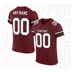 เสื้อฟุตบอลอเมริกันขายส่งแบบกำหนดเองสำหรับผู้ชาย สีแดงเบอร์กันดี ขาว-ดำ เสื้อฟุตบอลอเมริกันสำหรับฤดูร้อน แห้งเร็ว ชุดกีฬา - Product Image 3