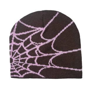 Bonnets d'hiver à revers imprimés avec logo personnalisé de marque Variété tissée Respirant Motifs doux Cartoon Plaid Bonnets à bas prix - Product Image 5