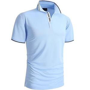 เสื้อยืดโปโลกีฬากอล์ฟของผู้ชายเสื้อโปโลแขนสั้นระบายอากาศได้ดีเข้ารูปผ้าฝ้าย100% ฤดูร้อน - Product Image 1