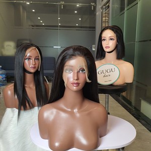 Bob peluca cierre peluca vietnamita virgen recto Color Natural cabello humano transparente Cierre de encaje pelucas para mujeres negras - Product Image 3
