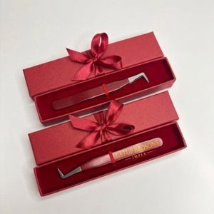 Vente en gros de pinces à cils GETUP BROSONS IMPEX de haute qualité, en acier inoxydable courbé, revêtement en poudre rouge, antimagnétique et antistatique - Product Image 2