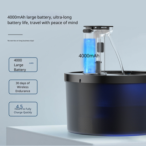 Wireless <b>Cat</b> Water Fountain Battery Operated Smart Sensor 3.2L Large Capacity Automatic Pet Drinking Dispenser Quiet Dog Bowl - Product Image 3