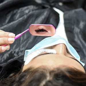 Miroirs à cils ovales, miroir cosmétique, grossissement 3x, éclairé, acier inoxydable, rose pâle, design en forme de cœur pour les artistes des cils - Product Image 5