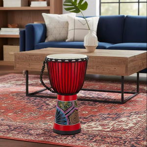 Tambor Djembé Africano Tradicional Clásico Profesional SOLOBEAT, Cuerpo de Madera Hecho a Mano, Parche de Piel de Cabra Natural, Tambor de Percusión - Product Image 1