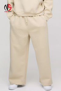 Survêtements sportifs unisexes en coton 100% pour l'hiver, comprenant un sweat à capuche ample et respirant et un pantalon de survêtement, coupe régulière, élastique - Product Image 3