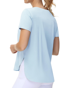 Vêtements d'entraînement de la meilleure qualité T-shirts à manches courtes pour femmes Top Gym Fitness Slim Fit T-shirts pour dames Unisexe Slim fit - Product Image 5