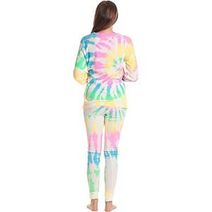 Conjunto de Dos Piezas Tie Dye, Conjuntos Deportivos para Mujer, Chándales para Mujer, Conjunto de Felpa, Ropa Deportiva de Invierno, Chándal de Punto 100% Algodón - Product Image 3