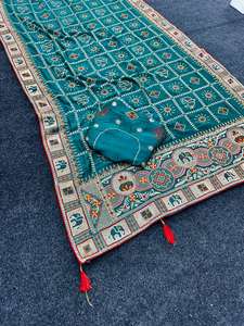 Moda clásica pesada Dola seda secuencia encaje trabajo indio Sari mujeres nupcial fiesta desgaste indio paquistaní exclusivo Sari desgaste - Product Image 3