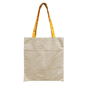 Bolsa de Mano de Algodón Color Blanco Hueso con Cierre de Cremallera - Product Image 6