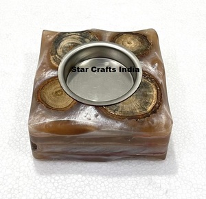 Brûleur à Bakhoor en résine décorative de haute qualité avec incrustation de bois, décoration d'intérieur, porte-encens parfumé, Mubakhar, charbon de bois, design moderne - Product Image 4