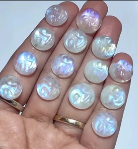 หินแกะสลักตาลาบราดอไรต์แบบเรียบหลวม35มม. รูปไข่สำหรับตกแต่งสินค้าสำหรับทุกคนผลิตตามสั่ง - Product Image 5