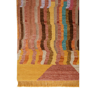 Manchaha Abstract Pattern Hand Knotted Wool & Bamboo Silk Rug Pink & Purple for Home Use-Les-1518 - Product Image 4