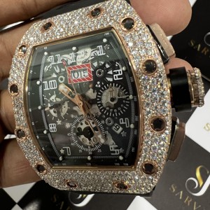 นาฬิกาควอทซ์อัตโนมัติแบบกลไกและควอทซ์ VVS1ตัดยอดเยี่ยมสไตล์ฮิปฮอปเพชร - Product Image 1