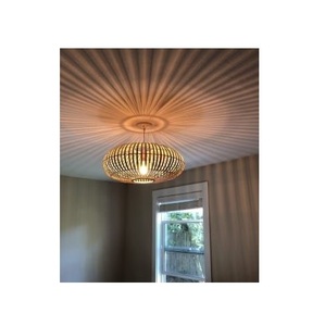 Lámpara Decorativa LED de Diseño Rústico Ecológico Hecha a Mano, 2700K Blanco Cálido, con Pantalla de Bambú Natural para Hotel - Product Image 1