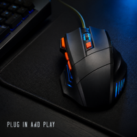Souris de jeu filaire USB avec rétroéclairage RVB 3600 DPI à 7 boutons avec capteur optique pour PC, ordinateur portable, bureau et e-sport