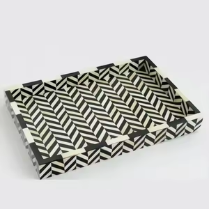 Plateau de service en résine fait main de la meilleure qualité, style designer de luxe, pour restaurant, villa, ustensiles de cuisine, plateau en résine pour la décoration - Product Image 2