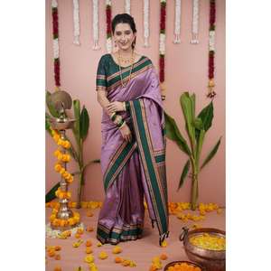 Sari pour femme de haute qualité, doux, avec bordure richement décorée, séchage rapide, idéal pour les occasions décontractées, les fêtes et les événements festifs - Product Image 4